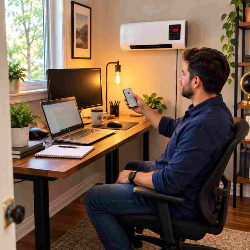 Living room sofa beneath wall-mounted heater